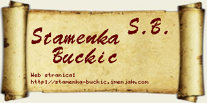 Stamenka Buckić vizit kartica